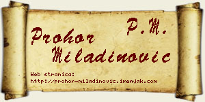 Prohor Miladinović vizit kartica